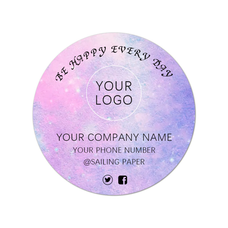 custom logo waterproof thank you sticker roll packaging label