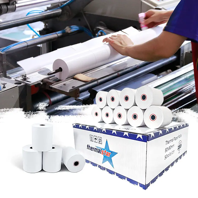Factory Price cash register receipt rolls atm pos thermal paper 80*80,57*40mm in cheap price with...