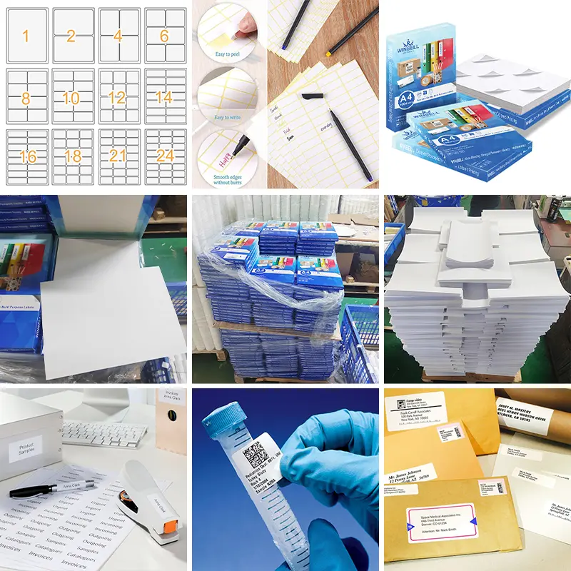 Custom A4 Labels Adhesive Sticker Blank Sheets For Printer