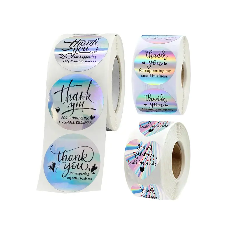 self adhesive sticker thank you packaging label sticker