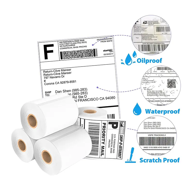 2 X 3 Thermal Labels Self Adhesive Blank Waterproof Paper Stickers