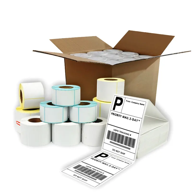 Custom 100mmx150mm 4x6 Shipping Barcode Thermal Labels Roll