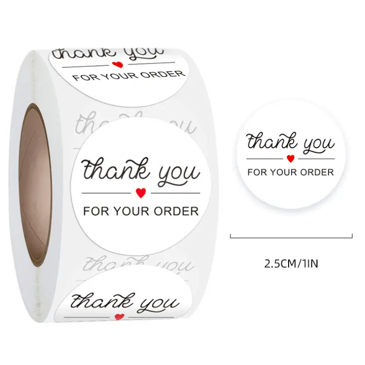 self adhesive sticker thank you packaging label sticker
