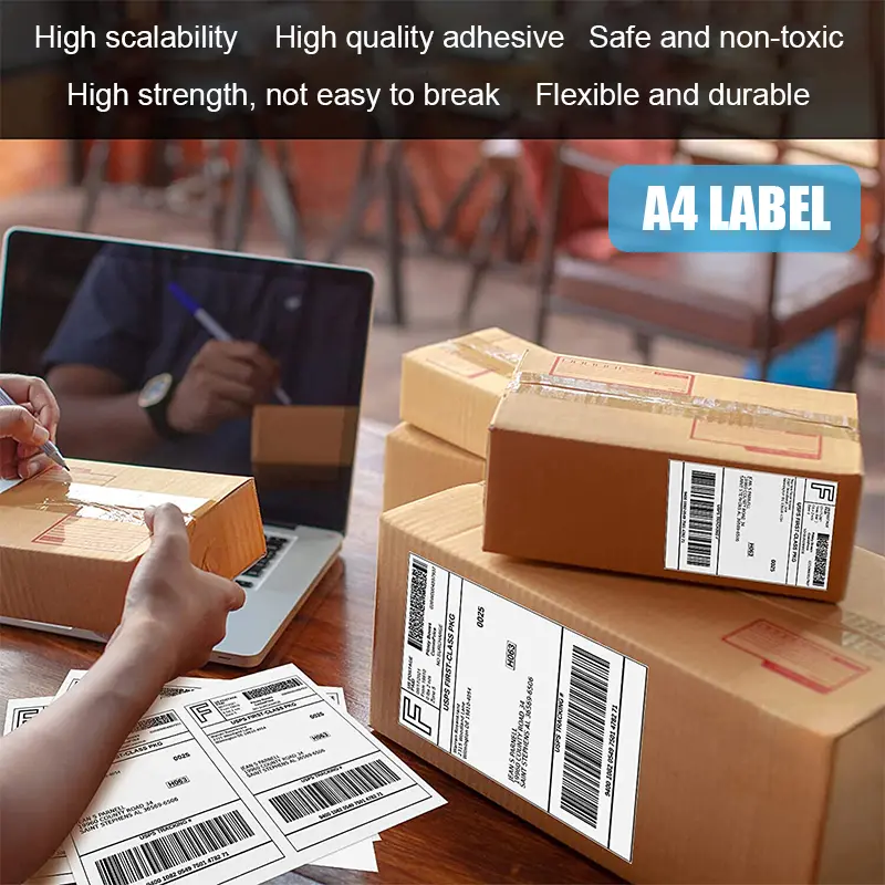 Custom A4 Labels Adhesive Sticker Blank Sheets For Printer