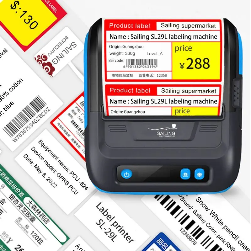 Portable thermal printer 2 in 1 label pos receipt for mobile