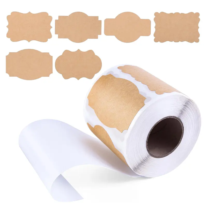 Custom Kraft Paper Labels Design Printing Brown Blank Sheets Featured Image