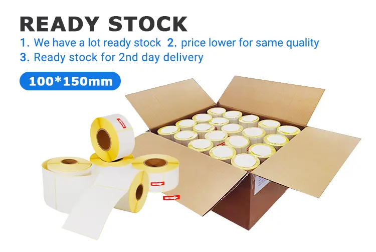Best 4″x6″ waterproof barcode adhesive sticker direct thermal labels fanfold shipping label rolls near me