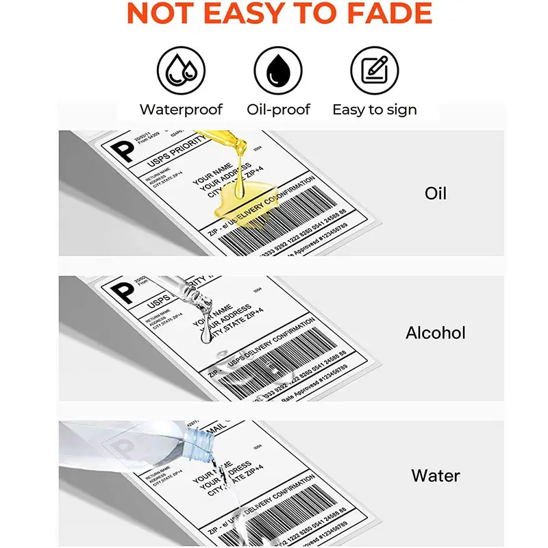Custom 100mmx150mm 4×6 Shipping Barcode Thermal Labels Roll