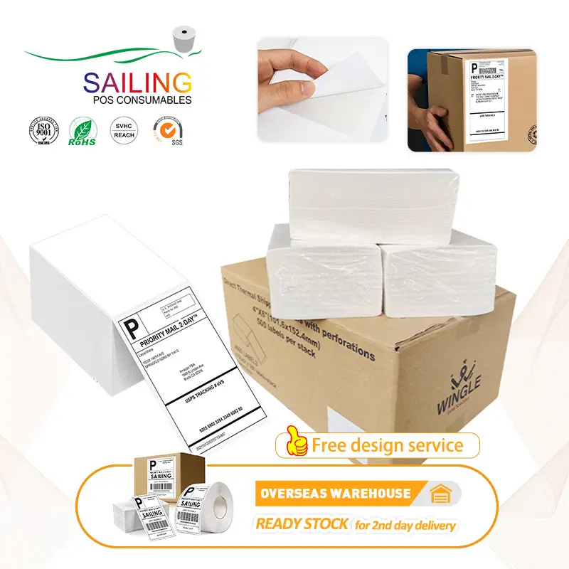 Custom 100mmx150mm 4×6 Shipping Barcode Thermal Labels Roll Featured Image