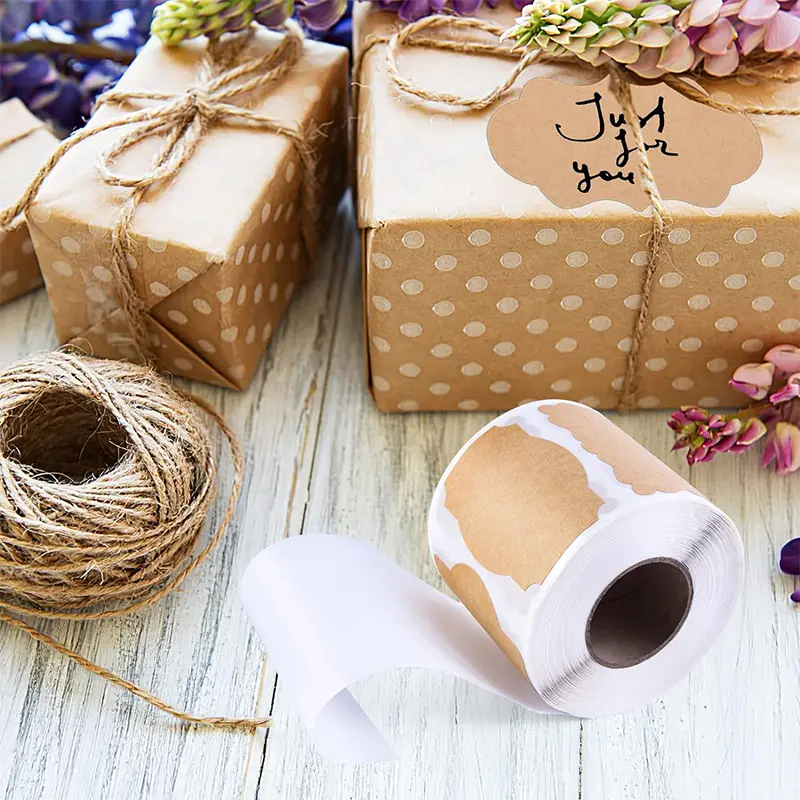 Custom Kraft Paper Labels Design Printing Brown Blank Sheets