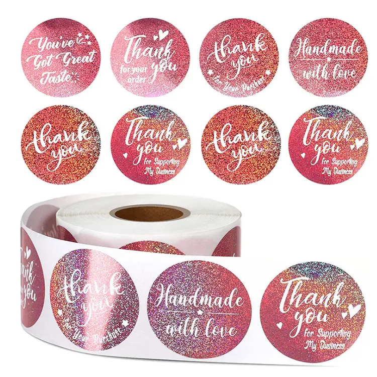 self adhesive sticker thank you packaging label sticker