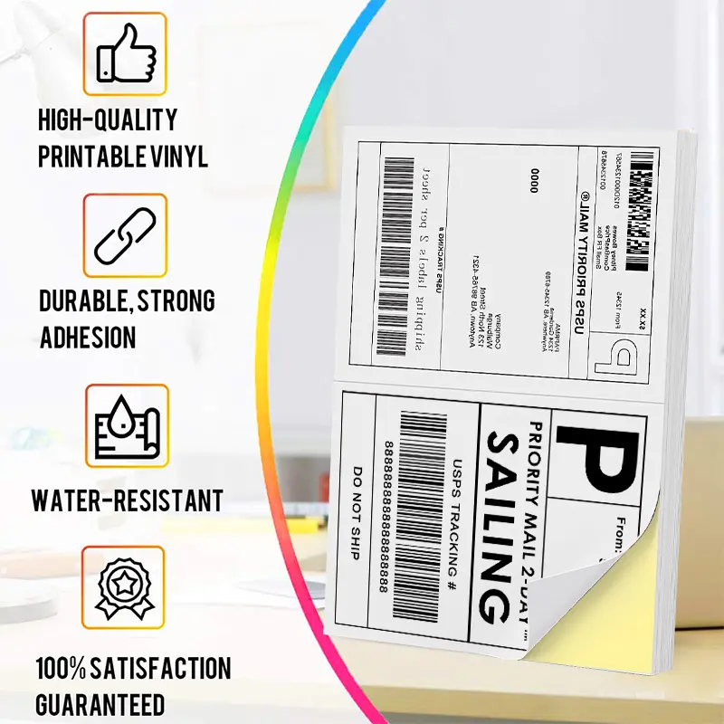 Custom A4 Labels Adhesive Sticker Blank Sheets For Printer