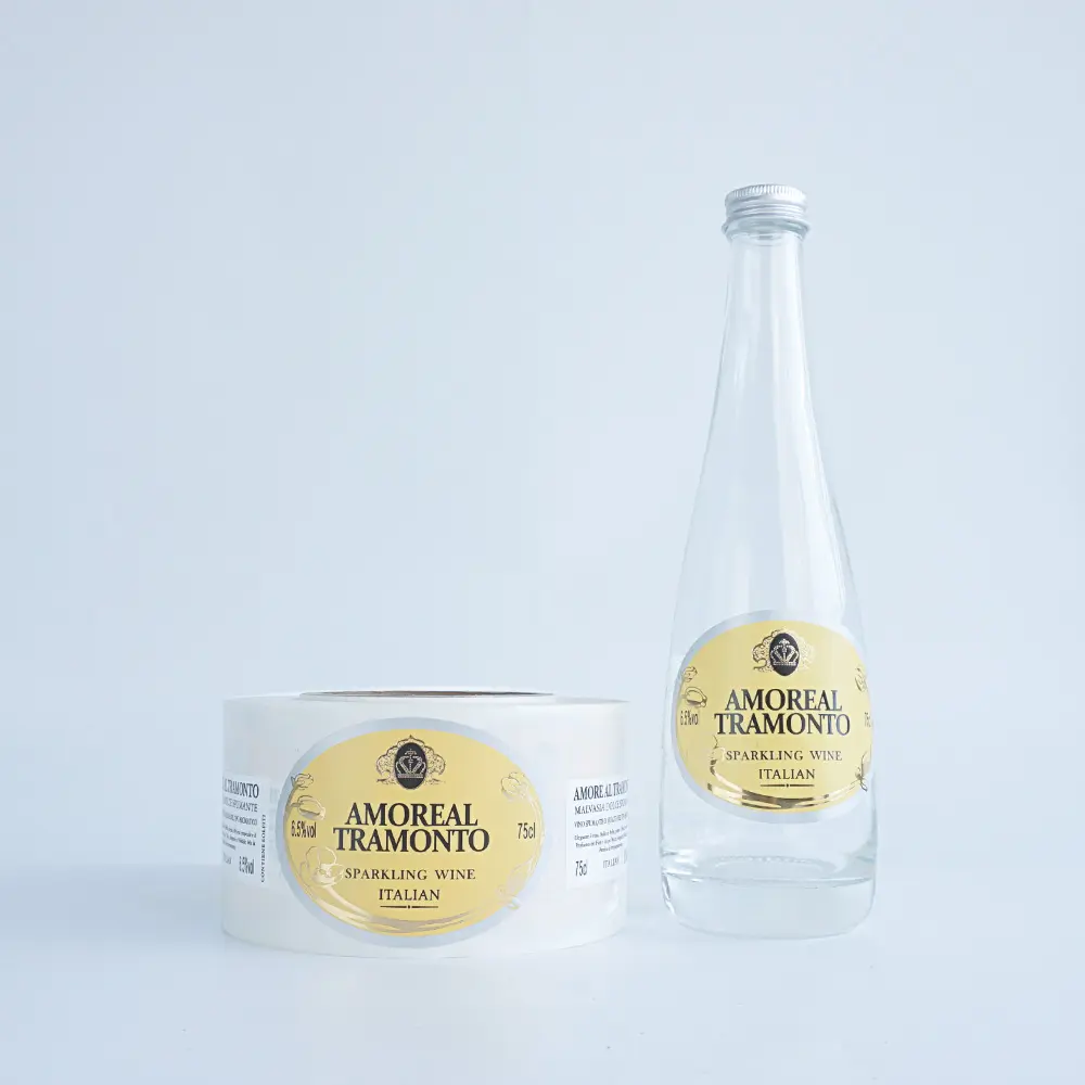 Custom Adhesive Clear Transparent Vinyl Sticker Bottle Label