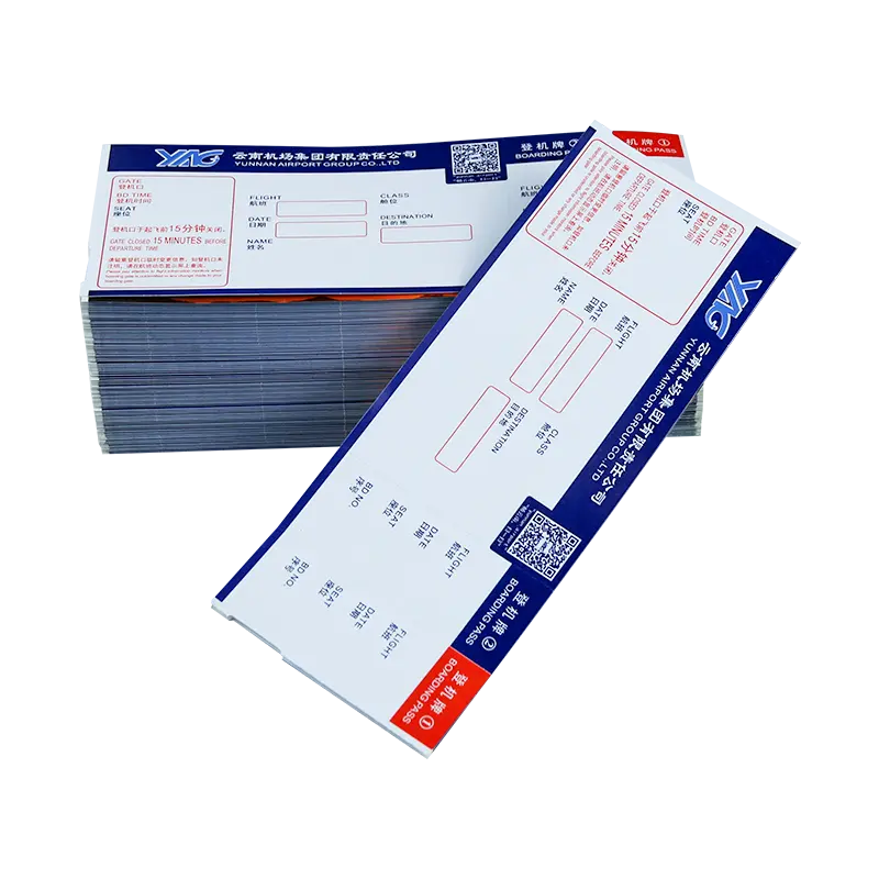 Best Price on 80×80 Thermal Paper -
 High quality airline thermal paper boarding pass flight tickets – Sailing