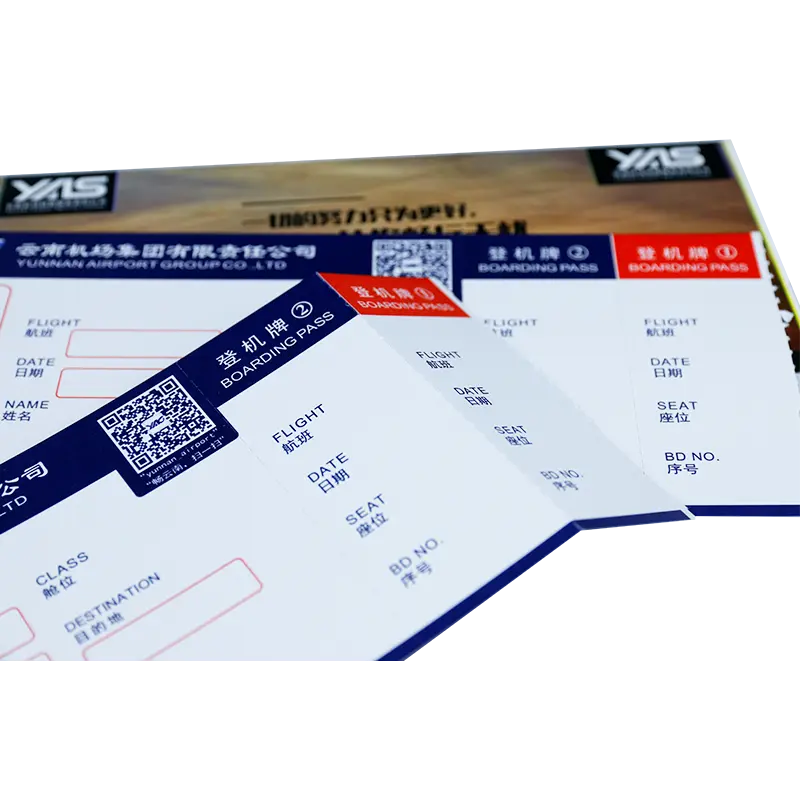 Custom Printing Thermal Paper Full Color Boarding Pass Ticket