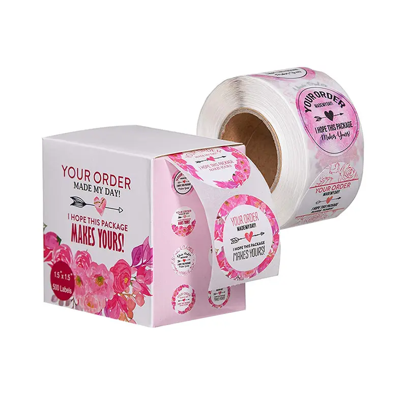 self adhesive sticker thank you packaging label sticker