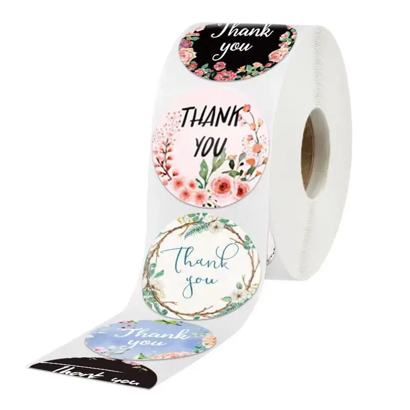 self adhesive sticker thank you packaging label sticker