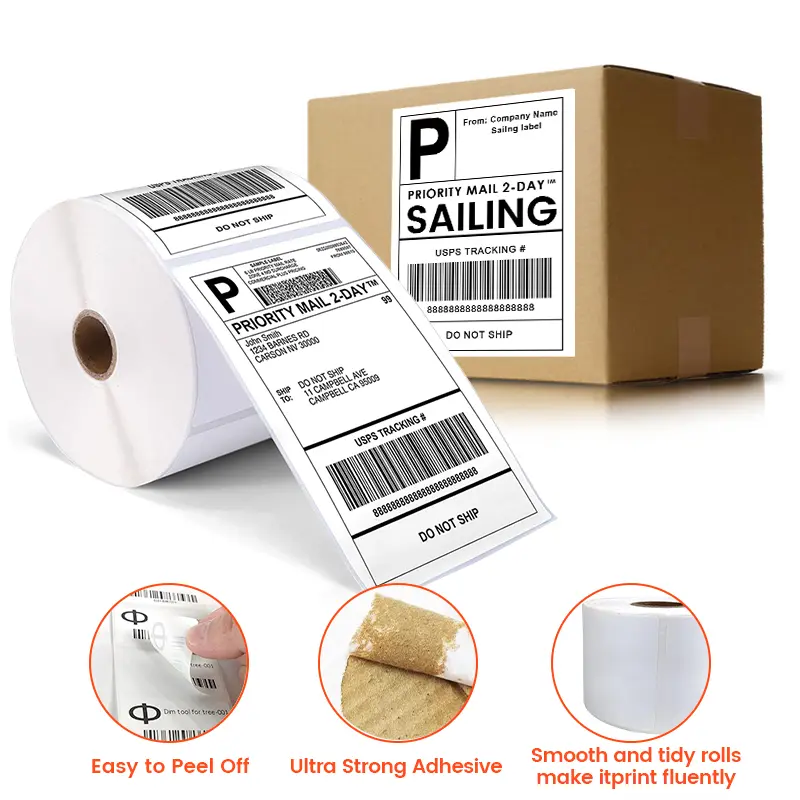 Thermal Labels Suppliers 38X28 40X22 50X25 60X40 100X50 26X16 In Saudi Arabia
