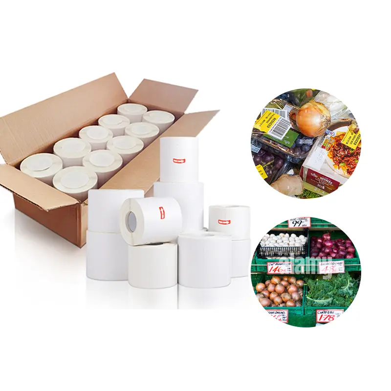 Thermal Labels Suppliers 38X28 40X22 50X25 60X40 100X50 26X16 In Saudi Arabia