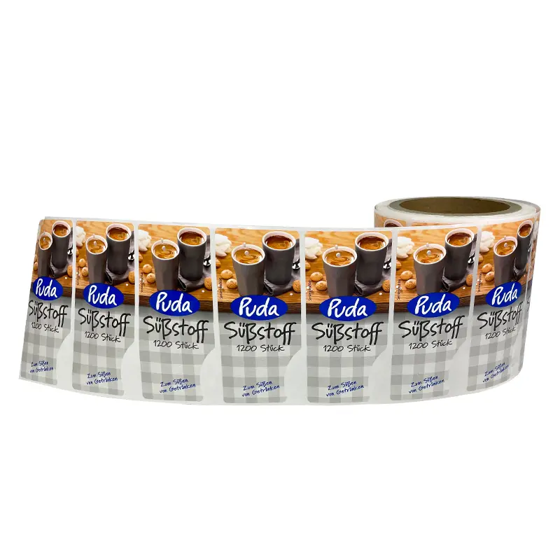 Custom adhesive waterproof sticker roll printing bottle label