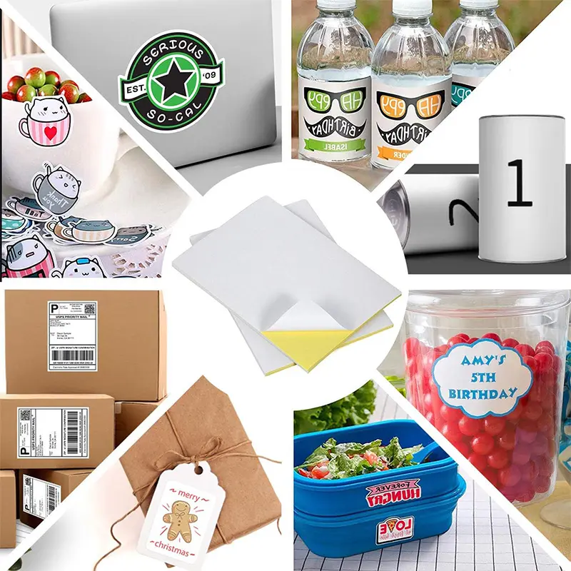 Custom A4 Labels Adhesive Sticker Blank Sheets For Printer